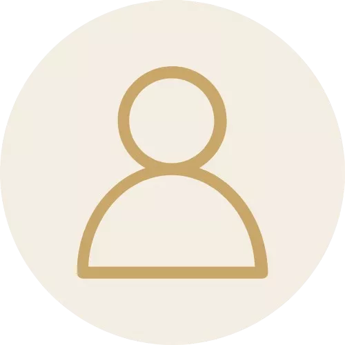 Icon einer Vektorgrafik als Person mit hellgoldenem Hintergrund.